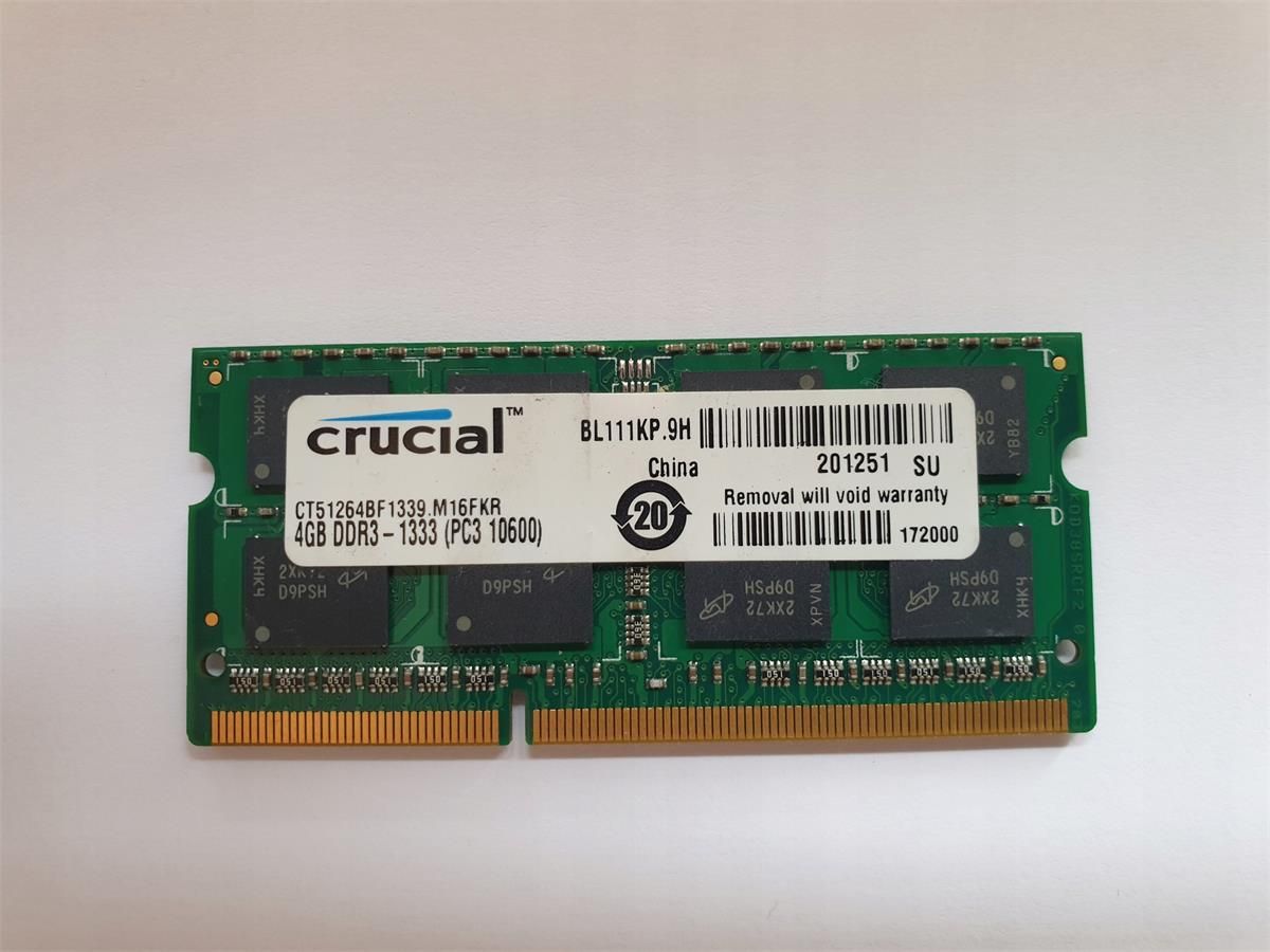 Hynix 4GB DDR3 Laptop Memory - PC3-10600 1333MHz SODIMM RAM HMT351S6CFR8C-H9