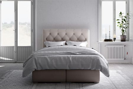 Łóżko Kontynentalne Intenso 140X200 Szare Velvet Z Pojemnikiem