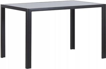 Beliani Industrialny stół do jadalni szklany blat czarne metalowe nogi 120 x 80 cm Lavos