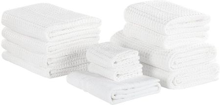 Beliani Komplet 11 Ręczników Bawełniany Biały Areora