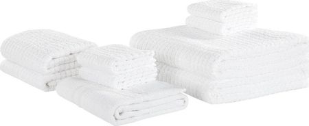 Beliani Komplet 9 Ręczników Bawełniany Biały Areora
