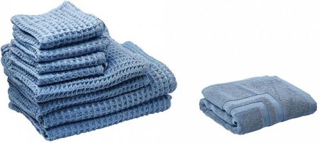 Beliani Komplet 9 Ręczników Bawełniany Niebieski Areora