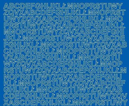 Litery samoprzylepne z połyskiem, niebieskie, 1 cm