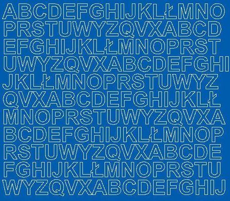 Litery samoprzylepne matowe, niebieskie, 1,5 cm