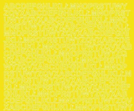 Litery samoprzylepne z połyskiem, żółte, 1 cm