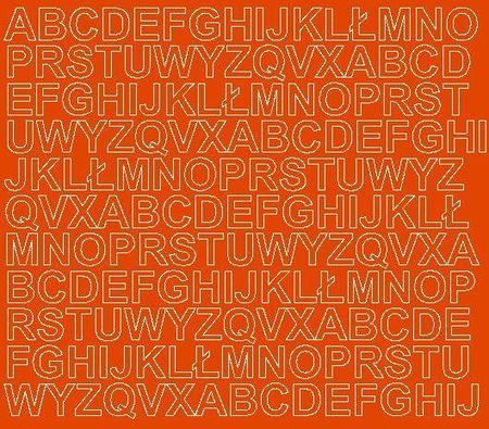 Litery samoprzylepne z połyskiem, pomarańczowe, 1,5 cm