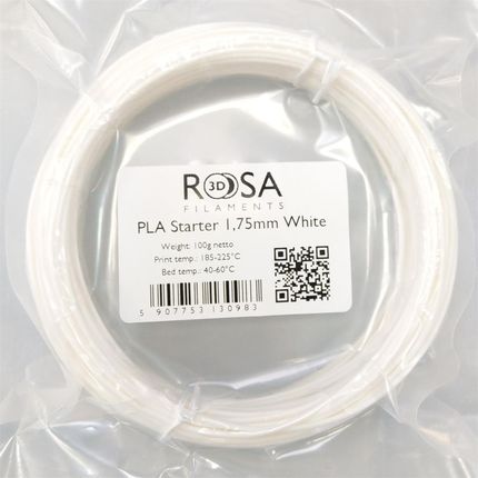 ROSA 3D PLA STARTER 1,75MM WHITE 100G