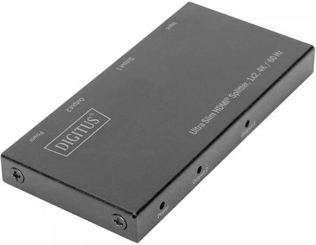 DIGITUS ROZDZIELACZ (SPLITTER) ULTRA SLIM HDMI 1X2, 4K 60HZ 3D HDR, HDCP 2.2, 18 GBPS, MICRO USB CZARNY (DS45322)