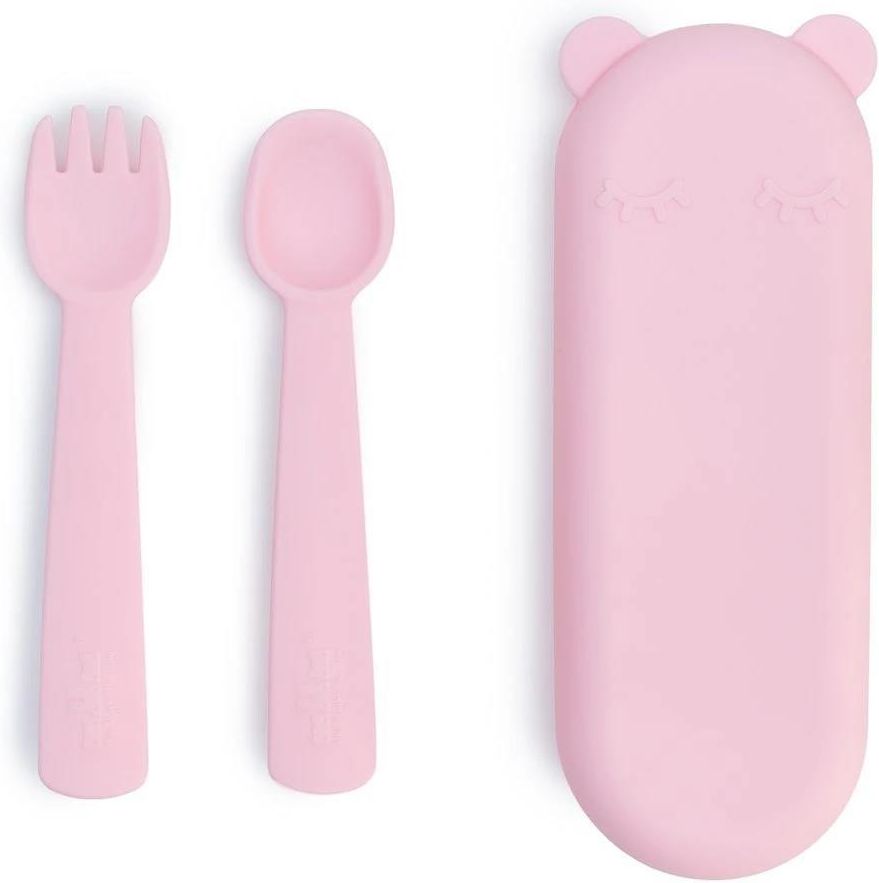 Feedie Fork & Spoon Set - Powder Pink