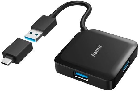 Hama Hub USB 3.0 4xUSB-A + Adapter USB-C (200116)