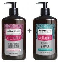 Arganicare Collagen Hair Set ZESTAW Szampon do cienkich włosów 400 ml + Odżywka odbudowująca 400 ml
