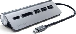 Satechi Hub Usb Aluminium 3-Portowy 3.0 Czytnik Kart Pamięci (St-Tchcrm) (Sttchcrm)