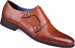 Buty męskie wizytowe monki 341 C1 brązowe
