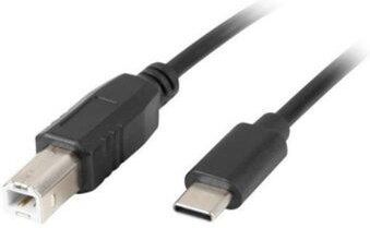 LANBERG  KABEL USB-C(M)->USB-B(M) 2.0 1.8M FERRYT CZARNY  (CAUSBA14CC0018BK)