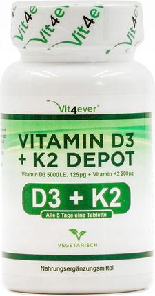 Vit4Ever Witamina D3 5000 Iu + Witamina K2 200 mcg 100 tab