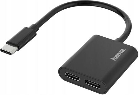 Hama Adapter USB-C - 2xUSB-C Ładowanie i audio (200321)