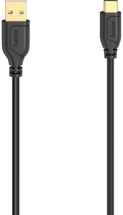 Hama Kabel USB-C - USB 2.0 A Flexi-slim 0.75m czarny (200634)
