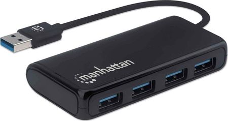 HUB USB Manhattan 4-portowy USB 3.2 czarny (164900)