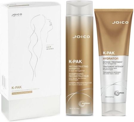 Joico K-Pak Zestaw regenerujący: szampon 300ml + terapia nawilżająca 250ml