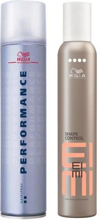Wella Performance and EIMI Shape Control Zestaw do bardzo mocnego utrwalenia włosów: spray 500ml + pianka utrwalająca 500ml