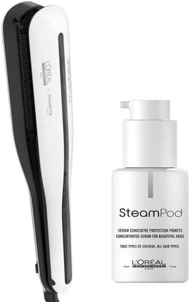 L'Oreal Professionnel Steampod Zestaw do prostowania i ochrony włosów: prostownica parowa + ochronno-wygładzające serum do końcówek włosów 50ml