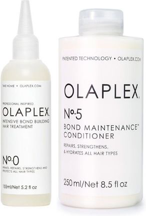 Olaplex Nr 0 and Nr 5 Zestaw: kuracja przygotowująca włosy do głębszej naprawy 155ml + odżywka odbudowująca do włosów 250ml