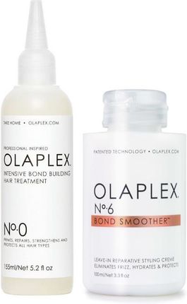 Olaplex Nr 0 and Nr 6 Zestaw: kuracja przygotowująca włosy do głębszej naprawy 155ml + odbudowujący krem stylizujący bez spłukiwania 100ml