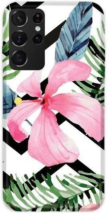 Casegadget Etui Nadruk Różowy Kwiat I Liście Samsung Galaxy S21 Ultra (1000000555363)