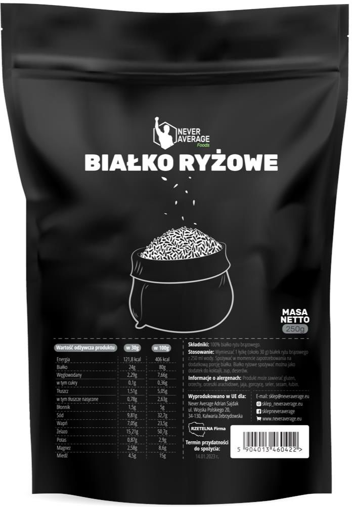 Odżywka Białkowa Never Average Foods Białko Ryżowe 250g Ceny I Opinie Ceneopl 0286