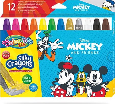 Patio Kredki Żelowe Wykręcane Colorino Kids 12 Kolorów Mickey