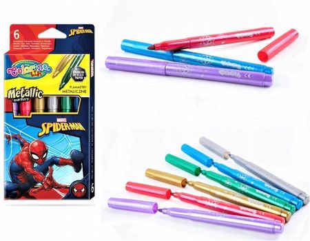 Patio Flamastry Metaliczne Colorino Kids 6 Kolorów Spiderman