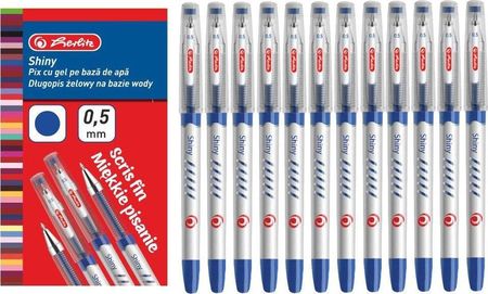 Herlitz 12X Długopis Żelowy Shiny 0,5Mm Niebieski