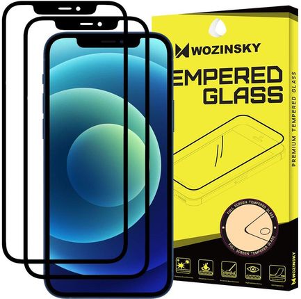 Wozinsky zestaw 2x super szkło hartowane Full Glue na cały ekran z ramką Case Friendly iPhone 12 mini czarny