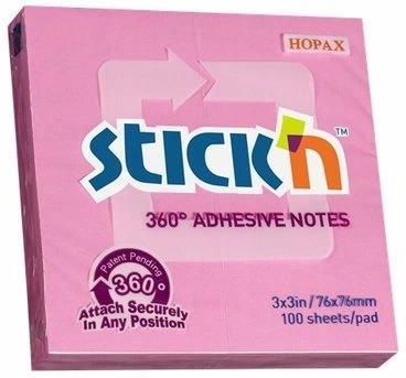 Stick'N Notes Samoprzylepny 360 St. Różowy 100 Kart. Mały