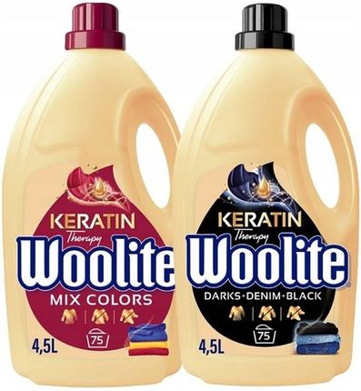 Woolite do Kolorów z Keratyną oraz Ciemne Kolory & Jeans z Keratyną 2x4,5l/150 prań