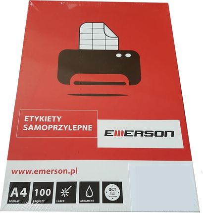 Emerson Etykiety Samoprzylepne A4 Nr 14 Wymiary 85 X 50 Mm Opakowanie 100 Arkuszy Po 10 Etykiet