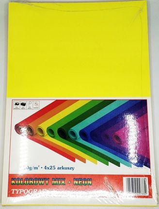 Papier Ksero Typograf A3 80G Kolorowy Mix Neon