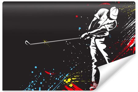 Muralo Fototapeta Do Biura Malowany Golfista Golf 90X60