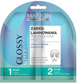 Marion Professional Glossy Effect Zabieg laminowania Diamentowy połysk włosów 20ml + czepek