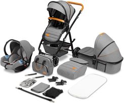 Lionelo Amber Grey Stone Głęboko Spacerowy + Fotelik