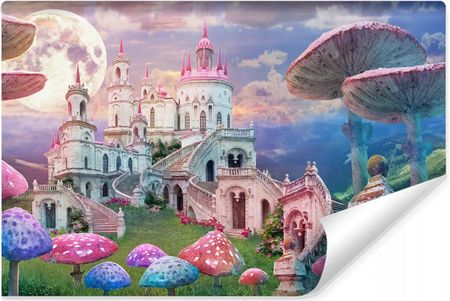 Muralo Fototapeta Dla Dziewczynki Różowy Zamek 3D 90X60