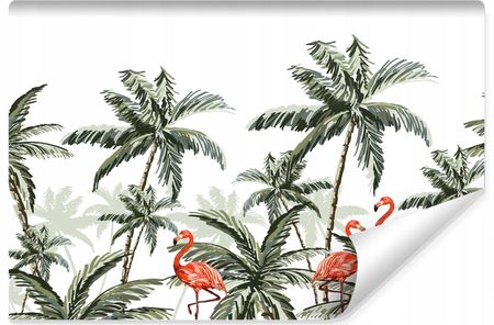 Muralo Fototapeta Do Sypialni Flamingi Palmy 3D 360X240