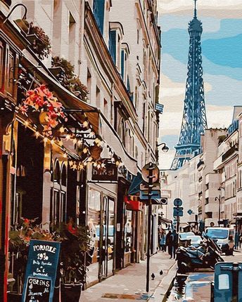 Brushme Paryż zza rogu Malowanie po Numerach 40x50 cm