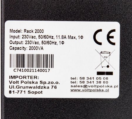 ДБЖ VOLT Micro (2000ВА/1200Вт, 3x FR, AVR, РК-дисплей, USB) (MICROUPS2000) - фото 4