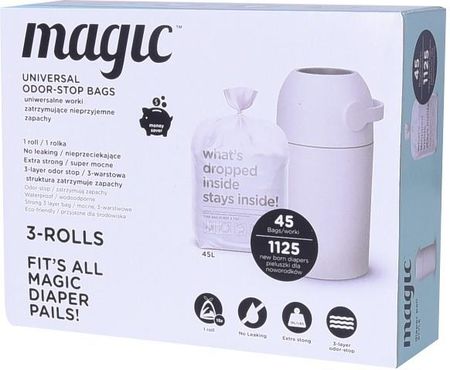 Magic Worki Na Zużyte Pieluchy, Trzywarstwowe - Gift Box 3 Rolki Mac110B3