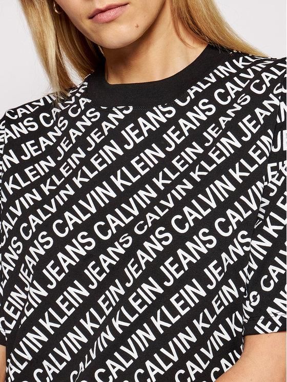 Calvin Klein Jeans Sukienka codzienna Institutional Logo J20J215678 Czarny Relaxed Fit