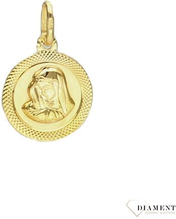 Diament Złota zawieszka medalik Wizerunek Matki Boskiej ZA2634B333