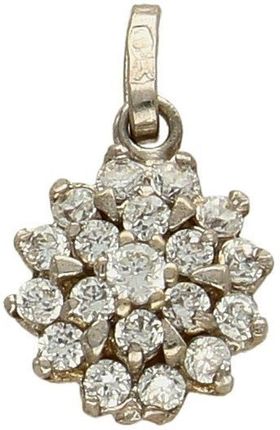 Diament Złota zawieszka 585 białe złoto kwiat DIAZAW0988K585