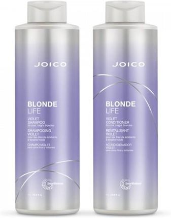 Joico Blonde Life Violet zestaw do włosów rozjaśnianych i farbowanych na blond szampon 1000ml, odżywka 1000ml