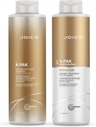 Joico K-Pak zestaw do włosów zniszczonych i bardzo suchych szampon 1000ml, kuracja Hydrator 1000ml